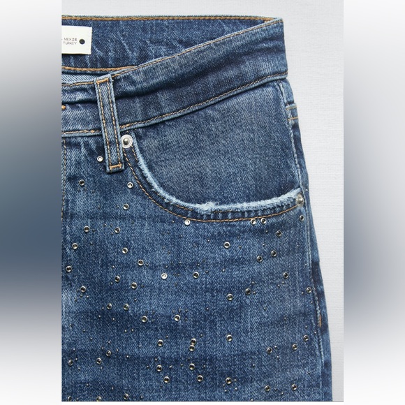 ZARA SET - RHINESTONE SPARKLY DENIM TOP & JEANS - Picture 4 of 8